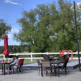Patio with view of the driving range Patio with view of the driving range
