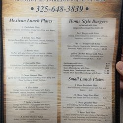 Mary's Tacos and Burgers - Menu