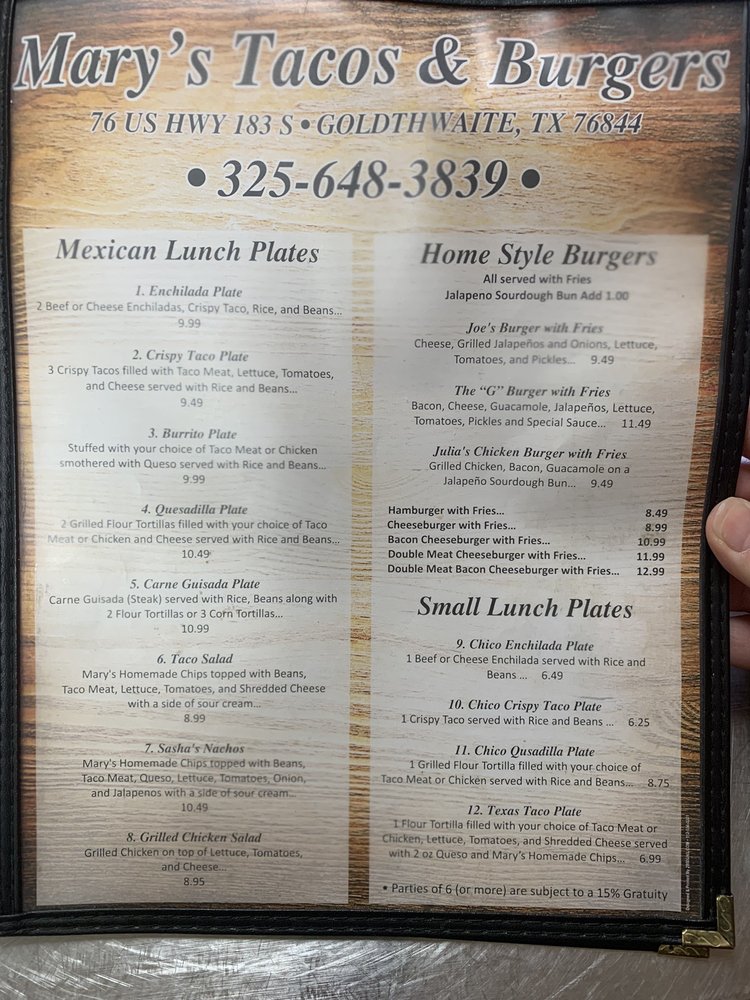 Mary's Tacos and Burgers Logo