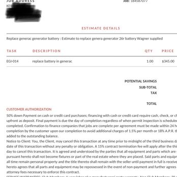 Wagner - Quote for the battery. There's a separate invoice to have them install the battery. - Heating & Air Conditioning/HVAC Near Me - Albuquerque, New Mexico