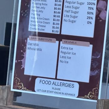 Guanyin Tea House - Menu - toppings and adjustments - Bubble Tea Near Me - West Covina, California