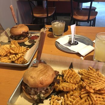 The Git Out - Texas burger on the left and the phatty melt - Bars Near Me - Austin, Texas