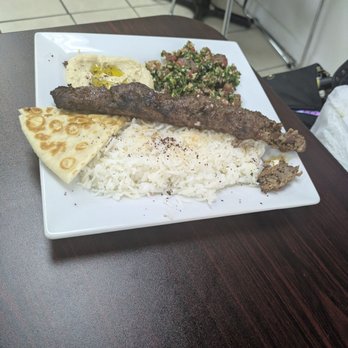 Noras Cafe - Lamb kabob protein platter - Mediterranean Near Me - Albuquerque, New Mexico