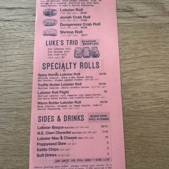 Luke's Lobster  - To go menu - Seafood Near Me - Seattle, Washington