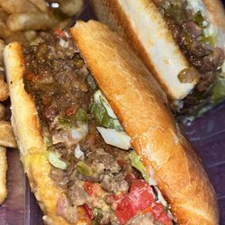 Their famous Cheesburger sub with the works! A MUST!