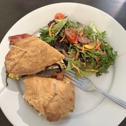 Egg sandwich and salad