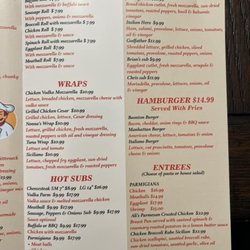 Bella Sicilia Pizzeria & restaurant - Menu inside, right