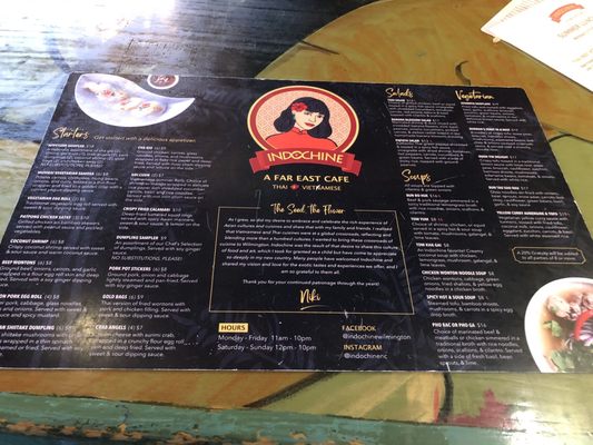Menu photo 3 Indochine Wilmington, NC