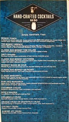 Menu photo 7 Bad Monkey Ocean City, MD