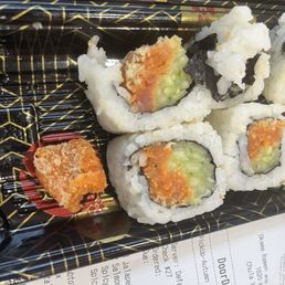 Spicy salmon roll- menu item did not list any panko in its description Spicy salmon roll- menu item did not list any panko in its description