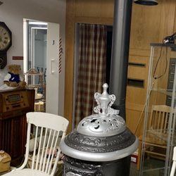 The Straight Farmhouse - Interior - antique wood burning stove.