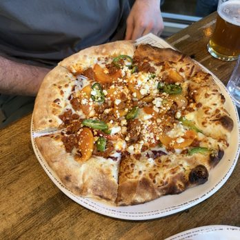 Snake River Brewing - Peach chorizo pizza - Brewpubs Near Me - Jackson, Wyoming