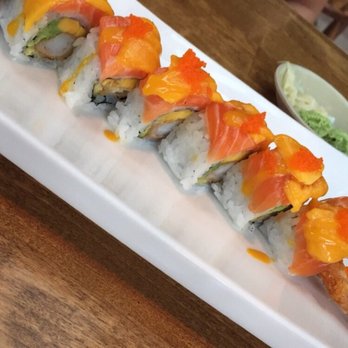 Hana Sushi - a long rectangular platter with a variety of sushi - Japanese Near Me - Calgary, Alberta