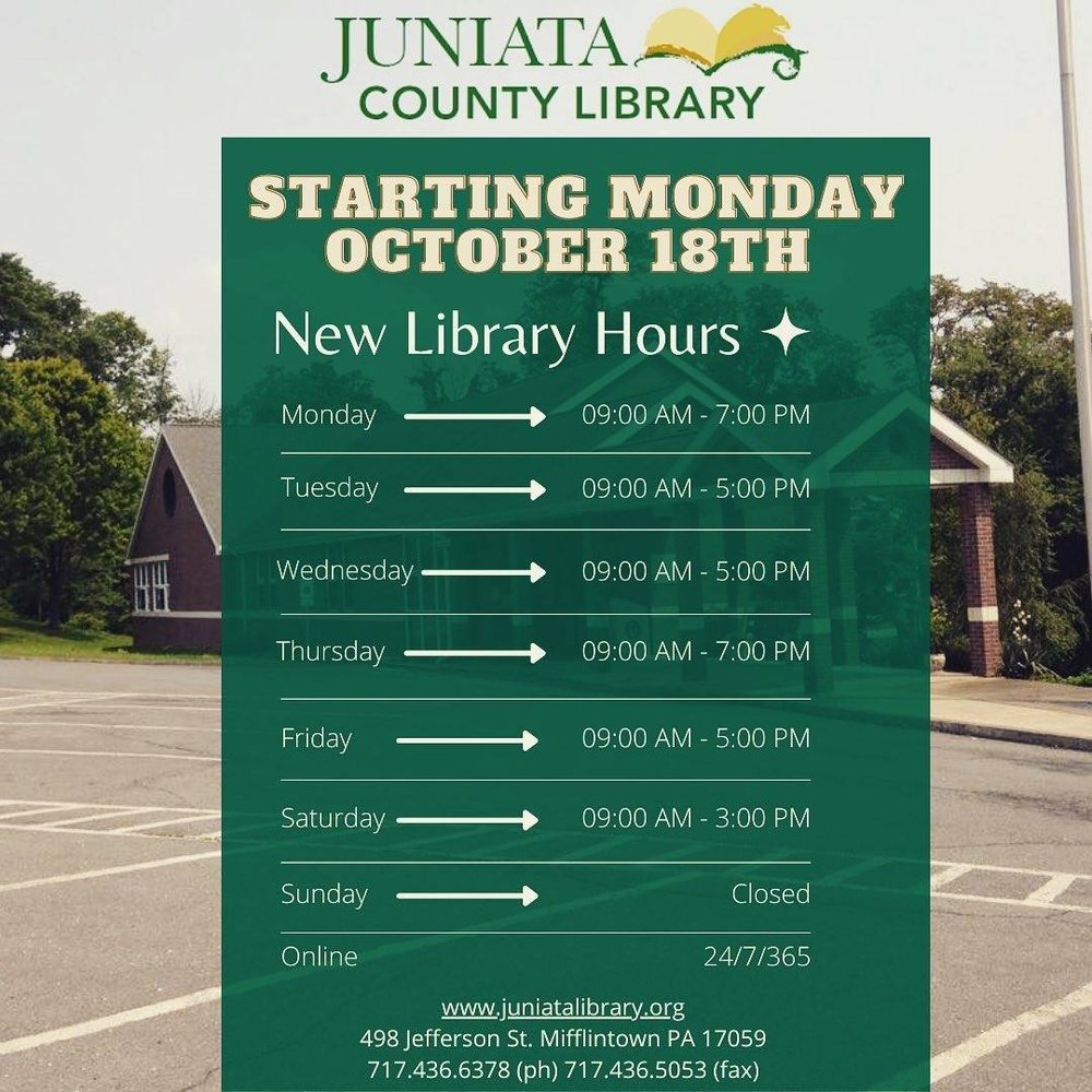 JUNIATA COUNTY LIBRARY Updated September 2024 498 Jefferson St