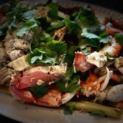 Pound The Zone - Garlic roasted crab from Jim's first seasonal catch