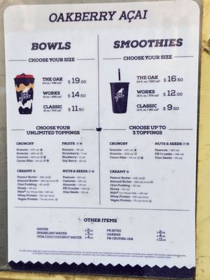 Menu photo 2 Oakberry Acai New York, NY Menu photo 2 Oakberry Acai New York, NY