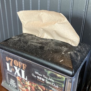Round Table Pizza - This is what a lot of the napkin holders look like. - Pizza Near Me - Yakima, Washington Round Table Pizza - This is what a lot of the napkin holders look like. - Pizza Near Me - Yakima, Washington