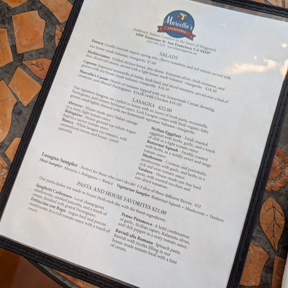 Marcella's Lasagneria - Menu - Italian Near Me - San Francisco, California Marcella's Lasagneria - Menu - Italian Near Me - San Francisco, California