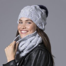 Amazing Threads - Luscious String Cashmere Hat & Cowl