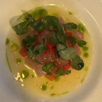 Osteria Lucio - Appetizer with Tuna sashimi, and watermelon ~€16.. delicious, light and fresh - Italian Near Me - Dublin, D