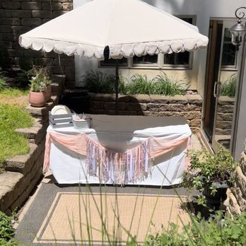 Melissa's Palacinke Crepes - a patio with a table and umbrella - Creperies Near Me Melissa's Palacinke Crepes - a patio with a table and umbrella - Creperies Near Me