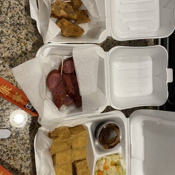 Yes Cafe - B10. Fried Taiwanese Sausage B9. Fried Tofu - Bubble Tea Near Me - Chandler, Arizona