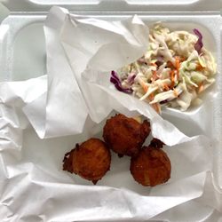 Leola's Crab Shack - Hushpuppies and Coleslaw