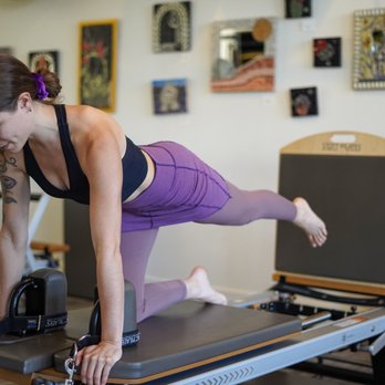 Movewell - Instructor Alina showing us some moves on the reformer. - Pilates Near Me - Arcata, California Movewell - Instructor Alina showing us some moves on the reformer. - Pilates Near Me - Arcata, California