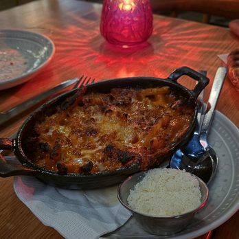 Propaganda Wine Bar - MACCHERONI PASTICCIATI: oven baked Busiate, Sausage, tomato sauce, house - Wine Bars Near Me - Los Angeles, California Propaganda Wine Bar - MACCHERONI PASTICCIATI: oven baked Busiate, Sausage, tomato sauce, house - Wine Bars Near Me - Los Angeles, California