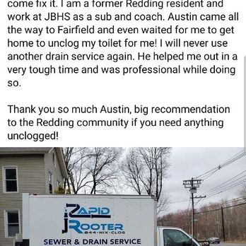 Rapid Rooter - A wonderful review! - Plumbing Near Me - Danbury, Connecticut Rapid Rooter - A wonderful review! - Plumbing Near Me - Danbury, Connecticut