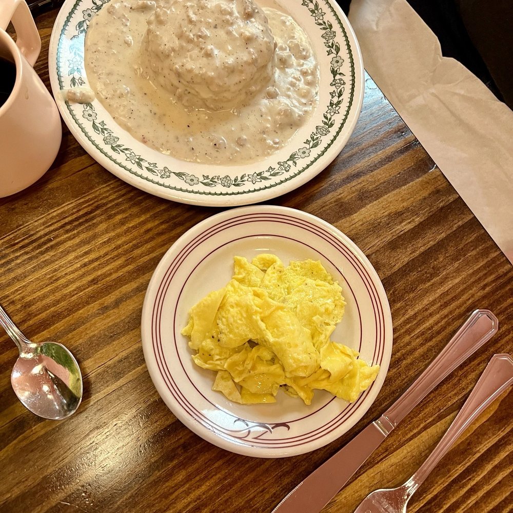 Regina's Westside - Biscuit and Gravy with Side Scrambled Eggs - Breakfast & Brunch Near Me - Asheville, North Carolina Regina's Westside - Biscuit and Gravy with Side Scrambled Eggs - Breakfast & Brunch Near Me - Asheville, North Carolina