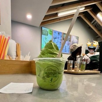 Matcha Cafe Maiko - Matcha soft serve w matcha powder - Ice Cream & Frozen Yogurt Near Me - Flushing, New York