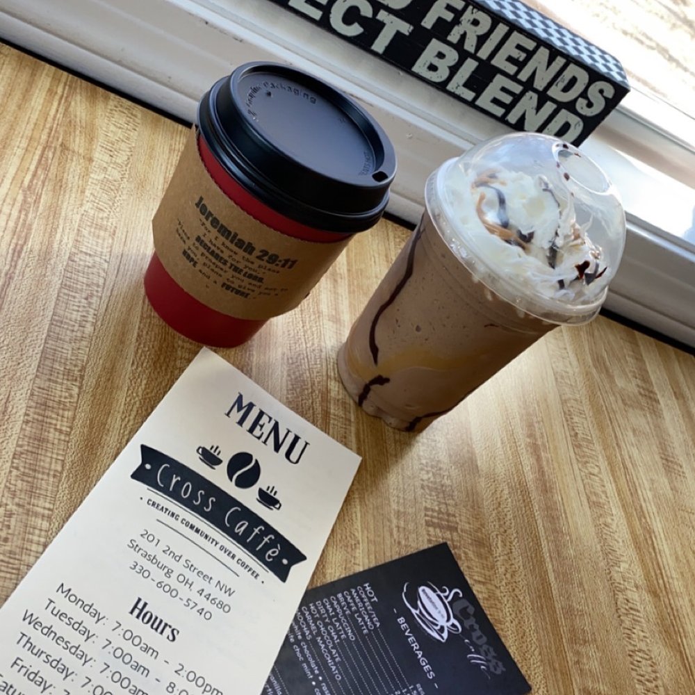 Cross Caffe - White Chocolate Latte and PB frappe! - Coffee & Tea Near Me - Strasburg, Ohio