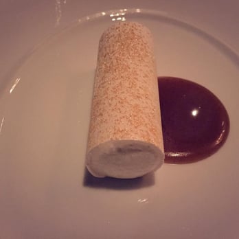 Addison - Brown Sugar Vacherin - dark chocolate and banana fouettee by William Bradley - New American Near Me - San Diego, California Addison - Brown Sugar Vacherin - dark chocolate and banana fouettee by William Bradley - New American Near Me - San Diego, California