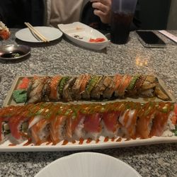 Sushi Cuisine - Dragon Roll (top) and 49ers Roll (bottom)