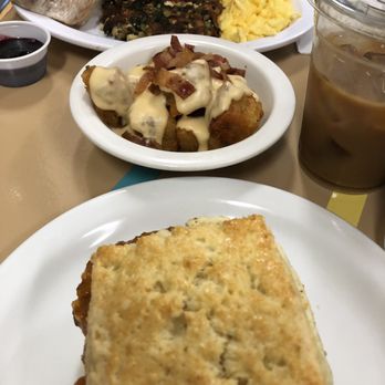 Dutch's - Spicy chicken biscuit, loaded tots, roasted veggies hash - Breakfast & Brunch Near Me - Portland, Maine Dutch's - Spicy chicken biscuit, loaded tots, roasted veggies hash - Breakfast & Brunch Near Me - Portland, Maine