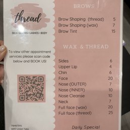 Wax menu