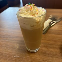 Stacked Pancake & Breakfast House - Birthday cake hot latte