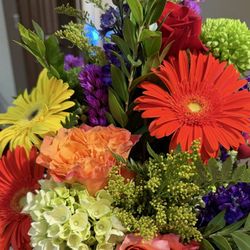 Florals arranged for a special occasion bouquet in a clear vase