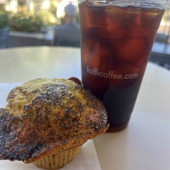 Koffi - Cold brew with poppy lemon muffin - Coffee & Tea Near Me - Palm Springs, California Koffi - Cold brew with poppy lemon muffin - Coffee & Tea Near Me - Palm Springs, California
