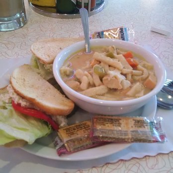 Johnny J's Diner - Toasted Sourdough Chicken Salad Sandwich with cup of Chicken Noodle upgraded to bowl due to no more cups!!! - American Near Me - Casper, Wyoming Johnny J's Diner - Toasted Sourdough Chicken Salad Sandwich with cup of Chicken Noodle upgraded to bowl due to no more cups!!! - American Near Me - Casper, Wyoming