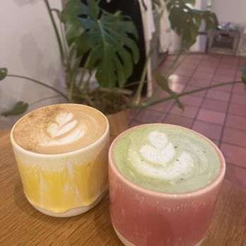 Never Coffee - Yuzu Salt Latte (left) & Pop - Coffee & Tea Near Me - Portland, Oregon Never Coffee - Yuzu Salt Latte (left) & Pop - Coffee & Tea Near Me - Portland, Oregon