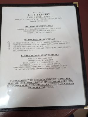 Menu photo 3 Lil Bit Kuntry Pinellas Park, FL Menu photo 3 Lil Bit Kuntry Pinellas Park, FL