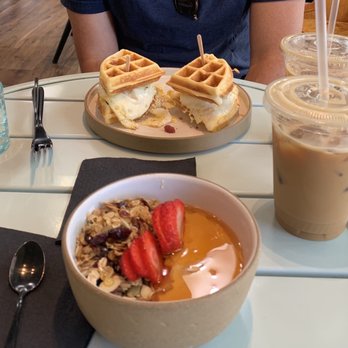 Hybrid Coffee & Kitchen - Belgium Bacon, Egg and Cheese and Granola Bowl - Coffee & Tea Near Me - Jersey City, New Jersey Hybrid Coffee & Kitchen - Belgium Bacon, Egg and Cheese and Granola Bowl - Coffee & Tea Near Me - Jersey City, New Jersey