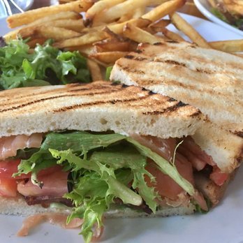 Blackfin Bistro - Smoked Salmon sandwich. (I added my salad lettuce to the sandwich) - Seafood Near Me - Key West, Florida