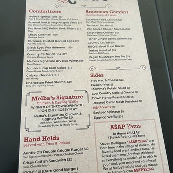 Melba's Restaurant - Menu - Southern Near Me - New York, New York Melba's Restaurant - Menu - Southern Near Me - New York, New York