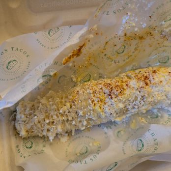 Chatos Tacos - Partially eaten elote - Mexican Near Me - Henderson, Nevada