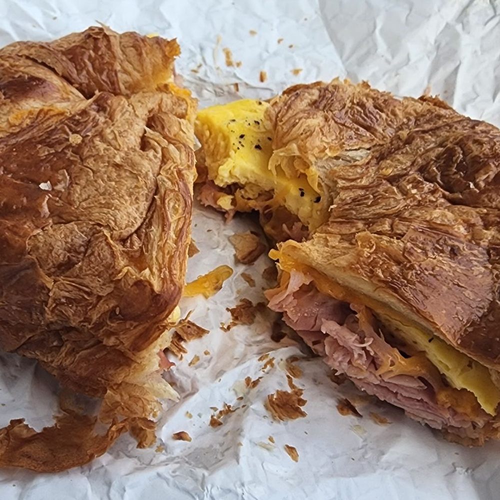 Rekindle Coffee - Gianr croissant with cheese and egg - Coffee & Tea Near Me - Orange, California Rekindle Coffee - Gianr croissant with cheese and egg - Coffee & Tea Near Me - Orange, California