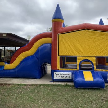 B & M Inflatables - Large Castle Combo - Bounce House Rentals Near Me