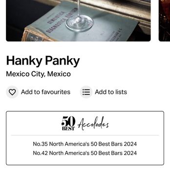 Hanky Panky - Cocktail Bars Near Me - Ciudad de Mexico, DIF